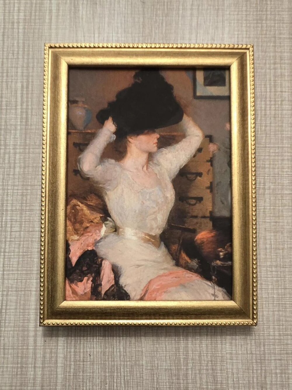 Frank W. Benson "Lady Trying on a Hat" Art Reproduction Print